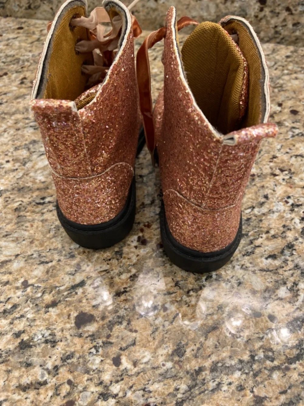 NWT Olivia Miller Girl Glitter Combat Boots Sz 1 + Stella McCartney skirtforfree
